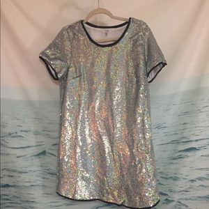 Silver sequin Tobi disco dress ‘shift in time’